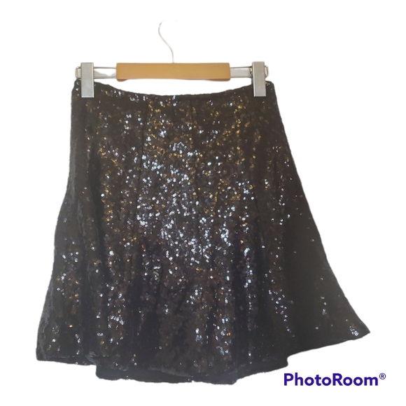 GUESS Marciano Black Sequin Flare Skirt - Size XS, 0 - Picture 5 of 8